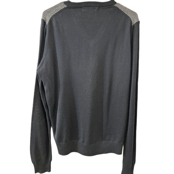 Gianetti Women’s Size Large Black Chevron Print Sweater - Picture 4 of 6